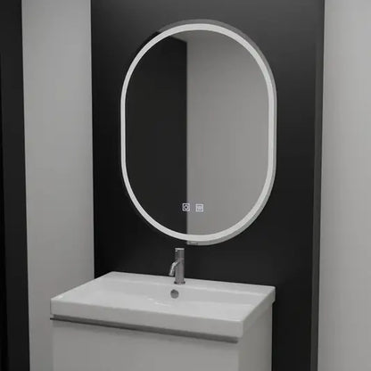 Oválne LED zrkadlo 60x80cm Velara Touch Marcello Dimible Defrition System