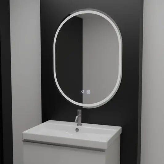Oválne LED zrkadlo 60x80cm Velara Touch Marcello Dimible Defrition System