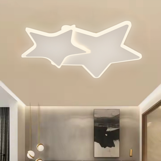 LED luster s diaľkovým ovládaním 41W, Hviezdy, Studené/Teplé/Neutrálne svetlo, Stmievateľné, Biely