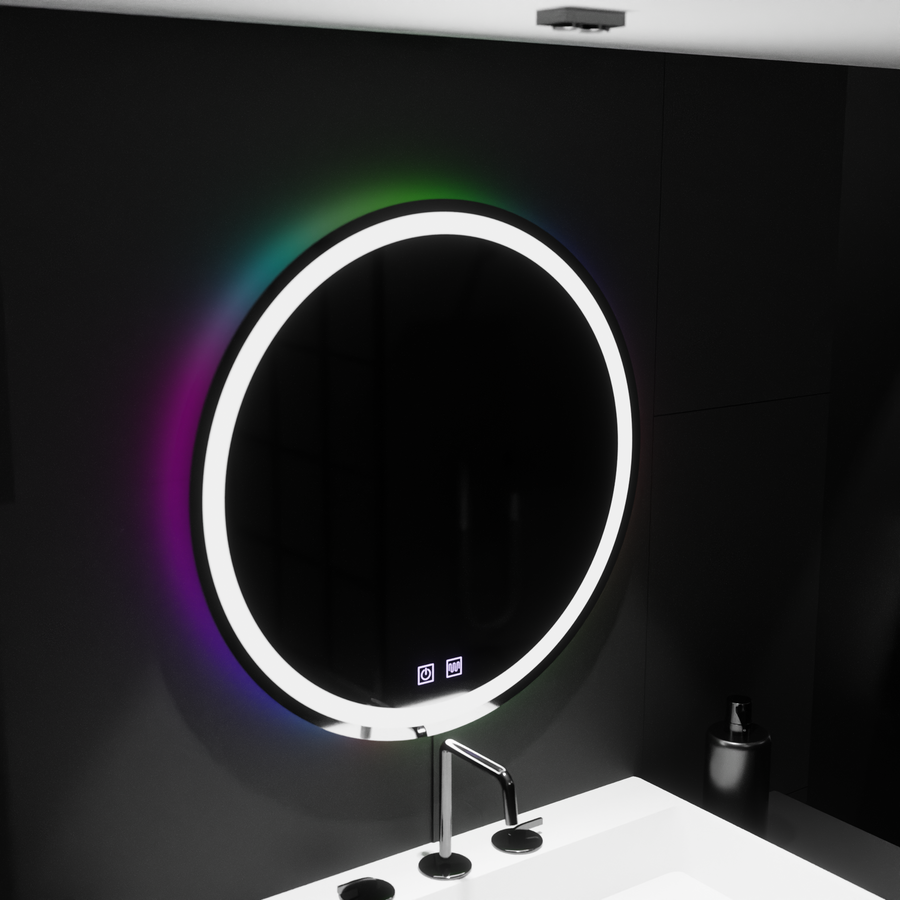 Zrkadlové LED kolo 60 cm spektrum dotyk RGB deaktivujúci systém