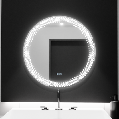Oglinda LED Rotunda 70cm,  Stellaire Touch, Sistem Dezaburire, Dimabila