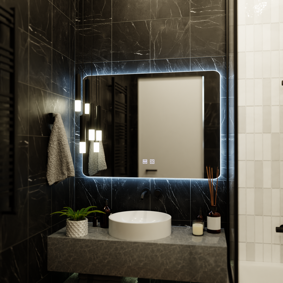 ARTEA dotykové obdĺžnikové LED zrkadlo, 80X60cm, Demister System, Stmievateľné, Závodné svetlo 6000K