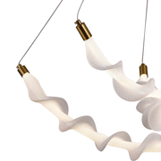 Závesný akrylový LED luster LT760/3GD, 48W, teplé/neutrálne/studené svetlo 3000/4000/6000K, biely, nastaviteľná výška, kov a akryl