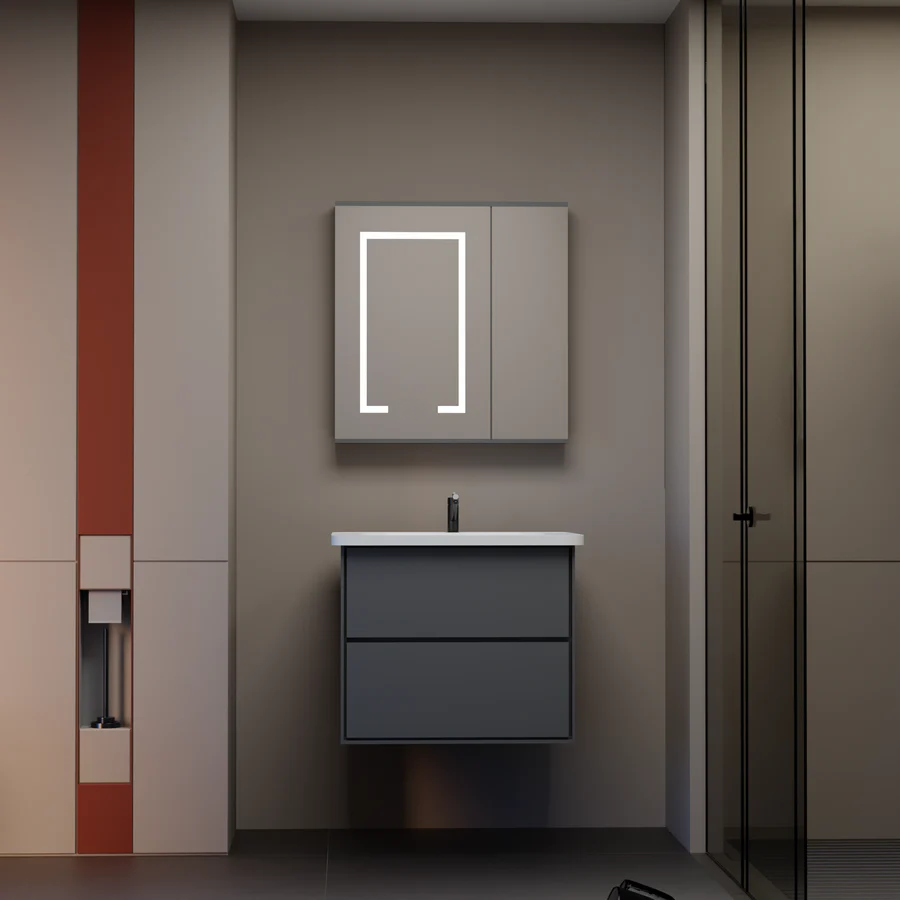 Súprava kúpeľňového nábytku SANTORINI, 60x50cm, 2 kusy, sivá a biela