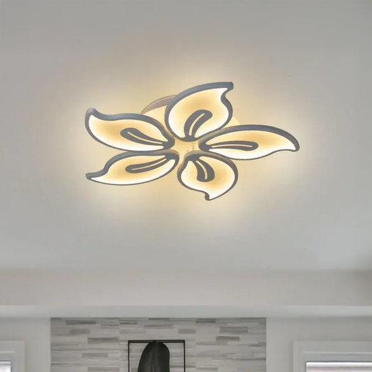 LED luster s diaľkovým ovládaním JASMINE 73W, 5 okvetných lístkov, studené/teplé/neutrálne svetlo, stmievateľné, biela