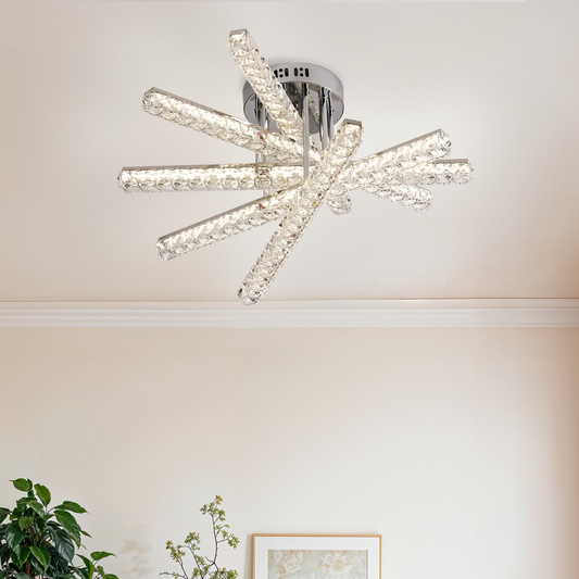 LED lud Luella s diaľkovým ovládaním, 140 W, striebro