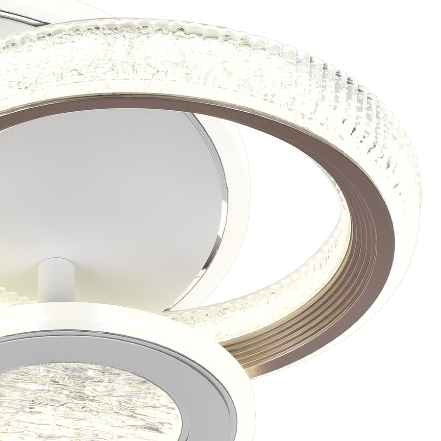 LED LED fraktalum rondo, 36W, 3 kruhy, studené/horúce/neutrálne svetlo, čierna