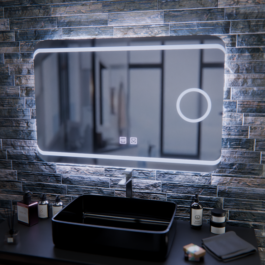 LED zrkadlo E30S/65X45, funkcia dotyku a odhmlievania, kozmetické svetlo, 65x45cm, studené svetlo 6000K