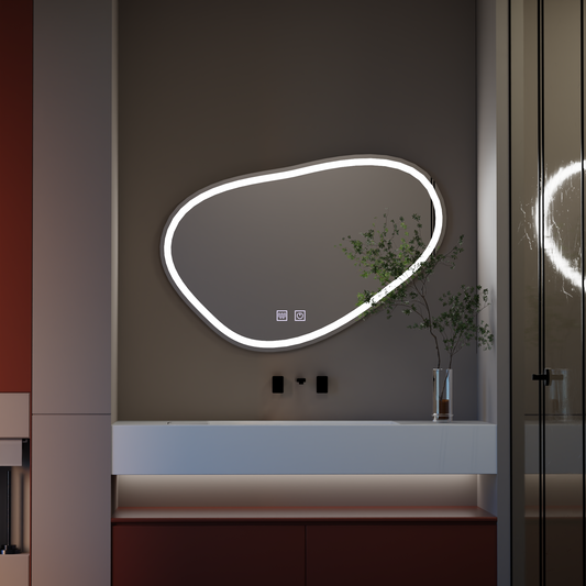 Zrkadlové LED dotyk Quaszare 90x65 cm