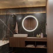 LED okrúhle zrkadlo, 60 cm, Celeste Royale Gold MotionGlow Marcello, Demister System, Hodiny & Teplomer, Stmievateľné