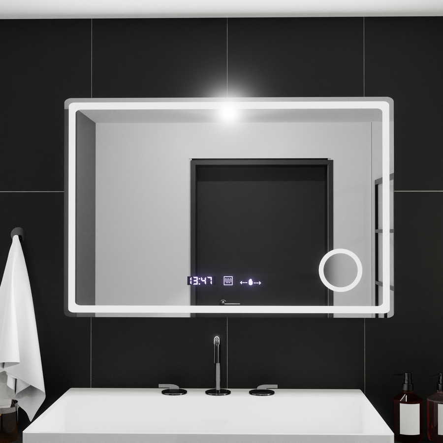 Zrkadlo LED obdĺžnikový 90x60cm Bellezza Riflesso Puro Motionglow Marcello DESMANTICKÉ HODINY