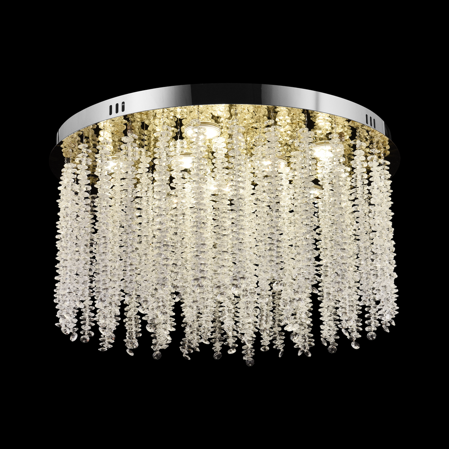Krištáľový LED luster LLC215/400WH okrúhly, 22W, studené/teplé/neutrálne svetlo, krištáľ, zlatý