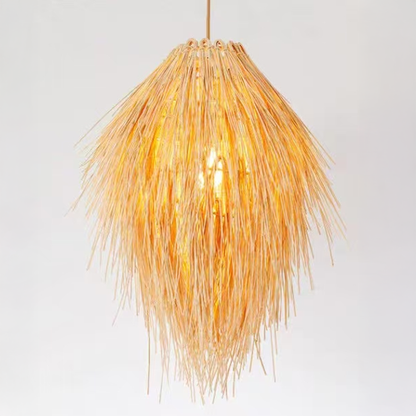 Vintage slamený luster LV810, 1xE27, rustikálny, 150 cm, čierny