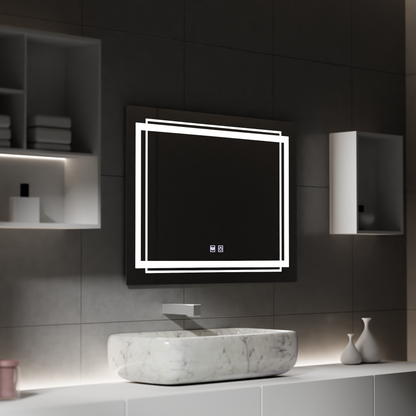 Zrkadlové LED obdĺžnikový obdĺžnik 50x70cm dotyk Koven deaktivujúci systém