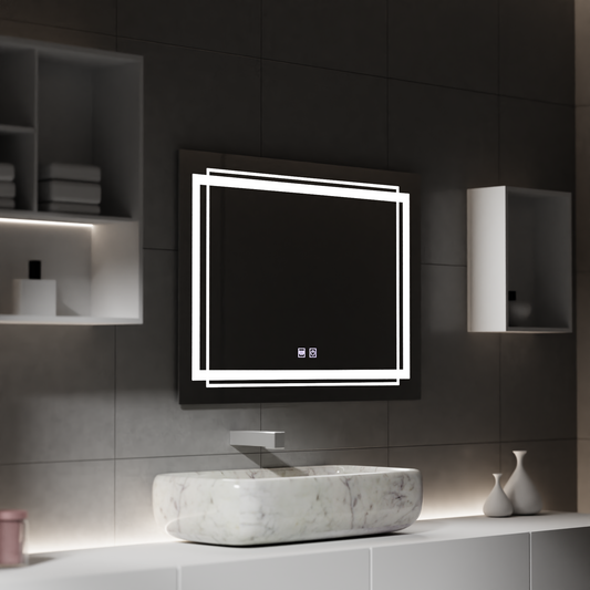 Zrkadlové LED obdĺžnikový obdĺžnik 50x70cm dotyk Koven deaktivujúci systém