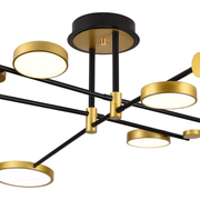 LED luster s diaľkovým ovládaním MARIA, 6 prvkov, 31W, teplé/studené/neutrálne svetlo 3000K/4000K/6000K, stmievateľné, zlatá a čierna, kov