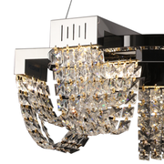 LED krištáľový luster 30W, CC370/500CH, priemer 49cm, lesklý chróm, teplé neutrálne studené svetlo 3000K/4000K/6000K Nastaviteľná výška, kov a krištáľ