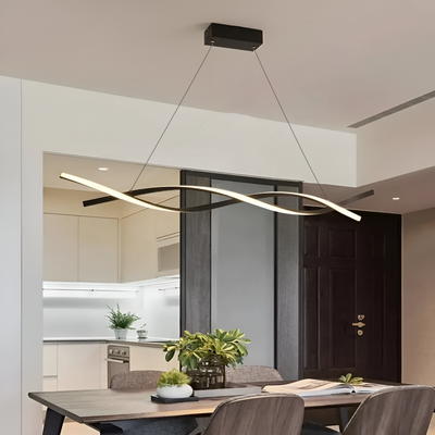 LED luster zavesený s diaľkovým ovládaním toku, 80 W, nastaviteľná výška, studené/horúce/neutrálne svetlo, nestabilné, čierne