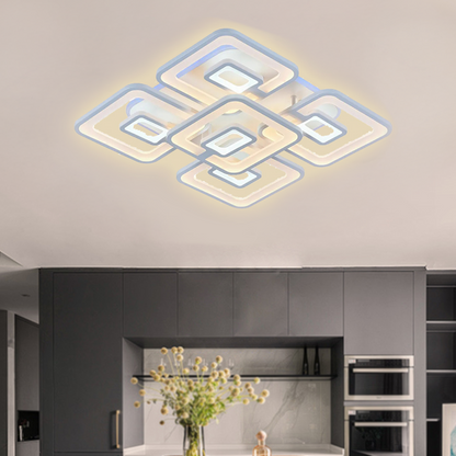 LED luster s diaľkovým ovládaním Tiana, 107W, biela, akrylová, nestabilná