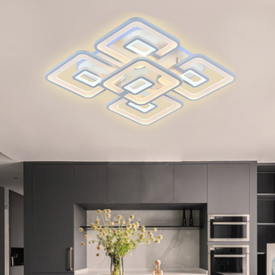 LED luster s diaľkovým ovládaním Tiana, 107W, biela, akrylová, nestabilná