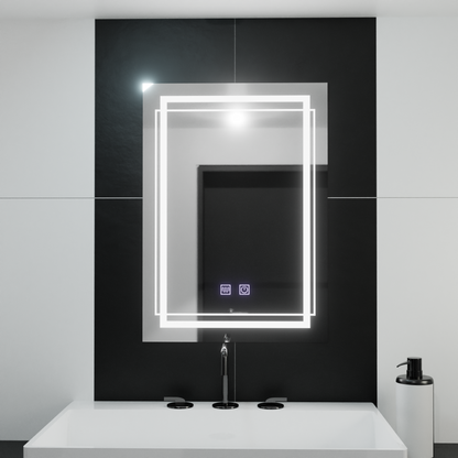 Zrkadlové LED obdĺžnikový obdĺžnik 50x70cm dotyk Koven deaktivujúci systém