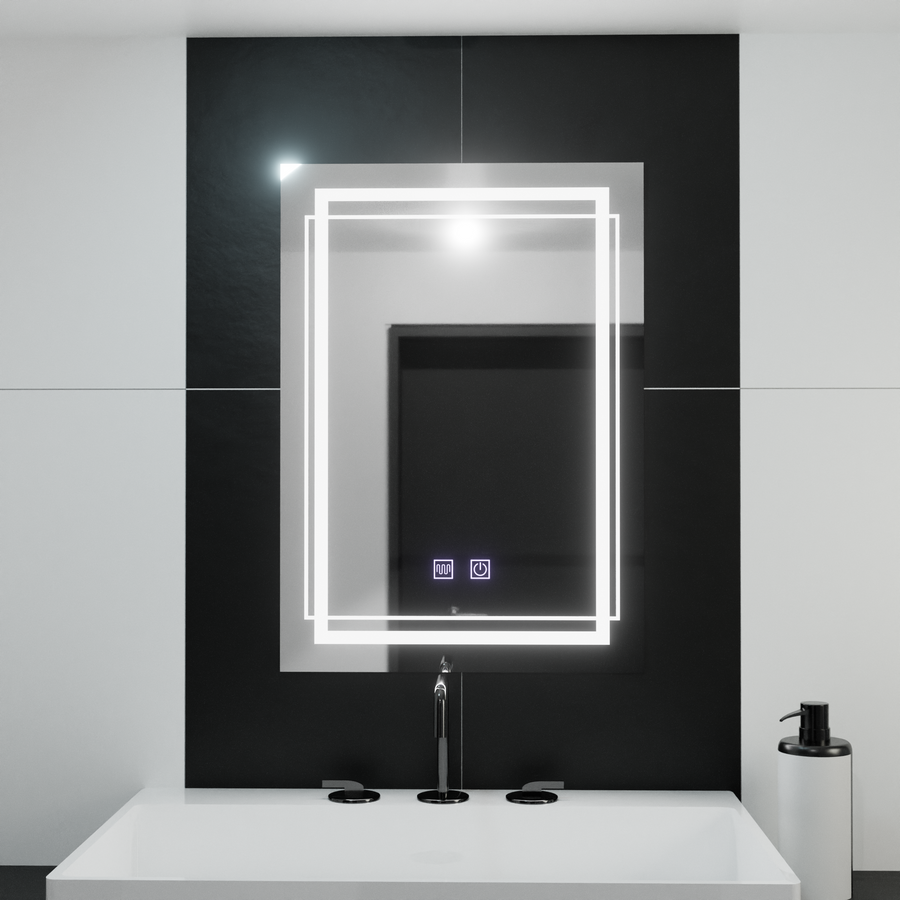 Zrkadlové LED obdĺžnikový obdĺžnik 50x70cm dotyk Koven deaktivujúci systém