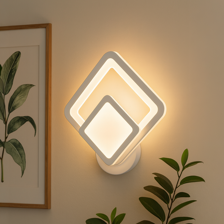 LED nástenné svietidlo Shani, 12W, biele, studené/teplé/neutrálne svetlo