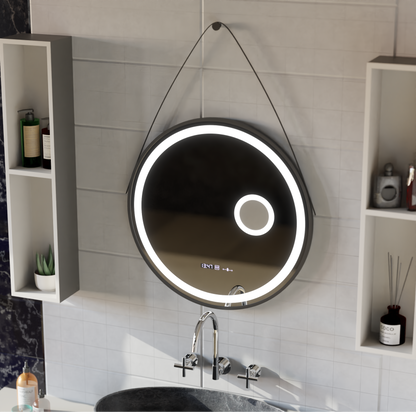 Round LED zrkadlové snímač Motionglow Micah Marcello 60 cm DESMANTICKÉ HODINY ZARIADENIE