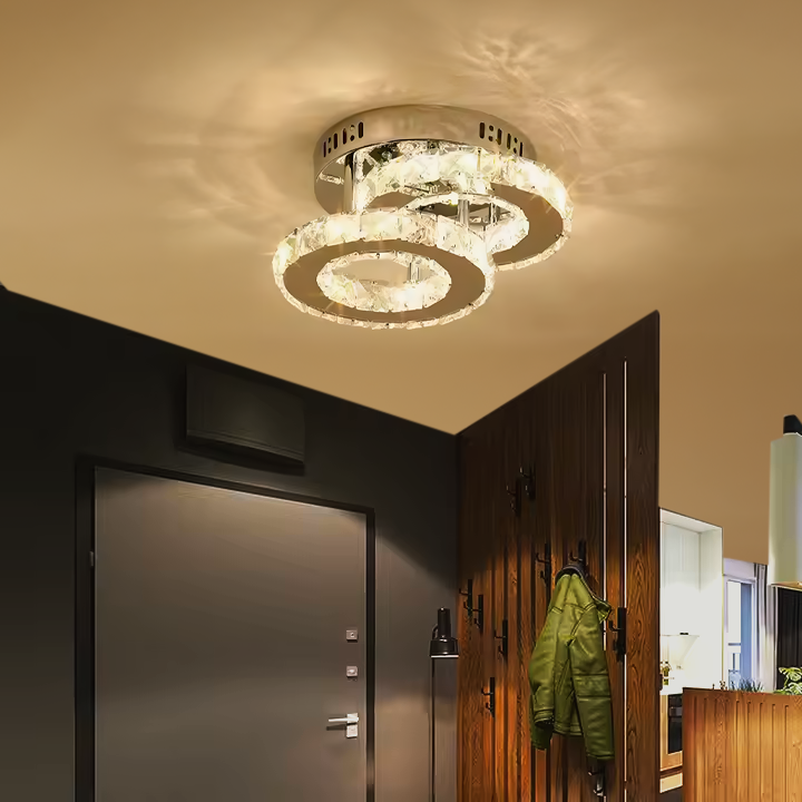 LED LED LED ROYALO RONDRA s kryštálmi, 2 svetelnými zdrojmi, 26W, lesklý chróm