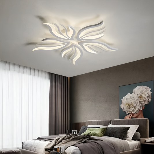 LED luster s diaľkovým ovládaním Sakura, 60 W, 5 okvetných lístkov, studené/horúce/neutrálne svetlo, nestabilné, biele