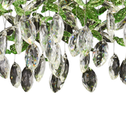 Krištáľový LED luster LLC211/400GN okrúhly, 22W, studené/teplé/neutrálne svetlo, zelené kryštály, lesklý chróm