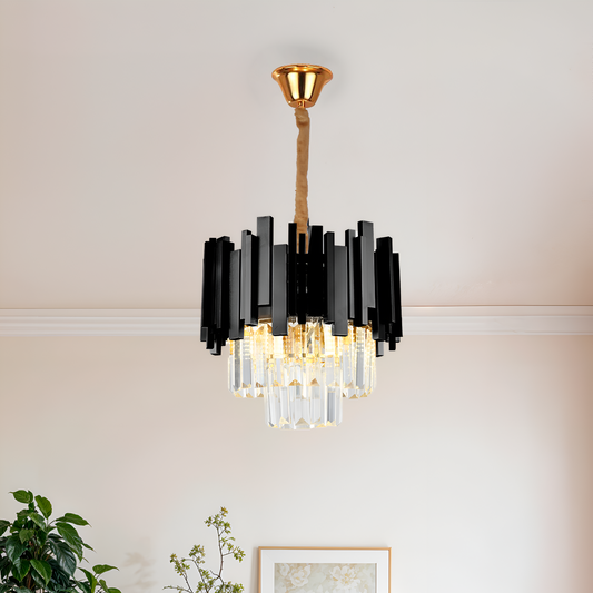Crystal blois petito 3xe14 luster, priemer 30 cm, čierna, nastaviteľná výška