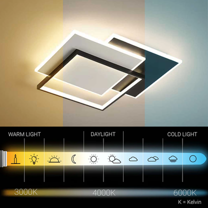 LED luster s diaľkovým ovládaním CHIARA 102W, 3 štvorce, studené/teplé/neutrálne svetlo, stmievateľné, čierny