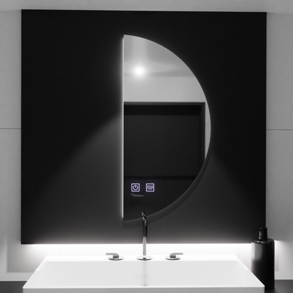 LED zrkadlo LED semiluna 50x100cm - klenutý dotykový systém neznámy deaktivujúci