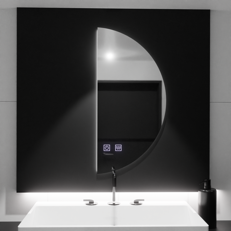 LED zrkadlo LED semiluna 50x100cm - klenutý dotykový systém neznámy deaktivujúci