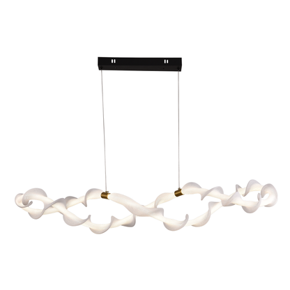 Závesný akrylový LED luster LT762/2GD, 80W, teplé/neutrálne/studené svetlo 3000/4000/6000K, biely, nastaviteľná výška