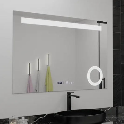 Zrkadlo LED obdĺžnikový obdĺžnik 80x60cm absolútne Motionglow Marcello Demontačné hodiny odmrazovanie systému Terometer