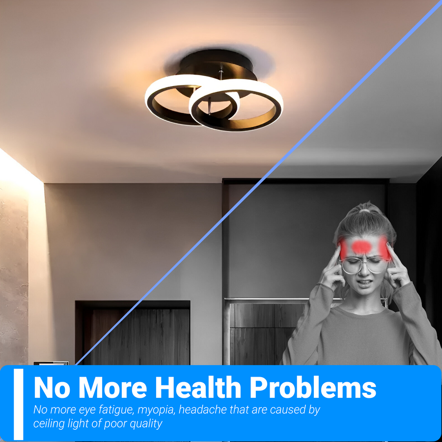 LED luster VERTEX CIRCULA 21W, 2 kruhy, kovové rámy, studené/teplé/neutrálne svetlo 3000K/4000K/6000K, čierny, kov