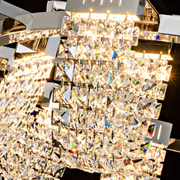 LED luster LLC130/1CH, krištáľ a kov, 31W, 1 kruh, stmievateľné, nastaviteľná výška, studené/teplé/neutrálne svetlo, luxusné osvetlenie