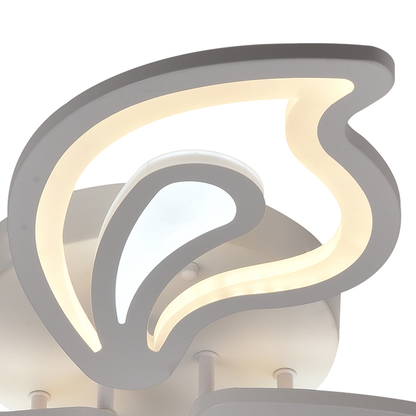 LED luster s diaľkovým ovládaním GLORIOSA 96W, 5 okvetných lístkov, studené/teplé/neutrálne svetlo, stmievateľné, biela