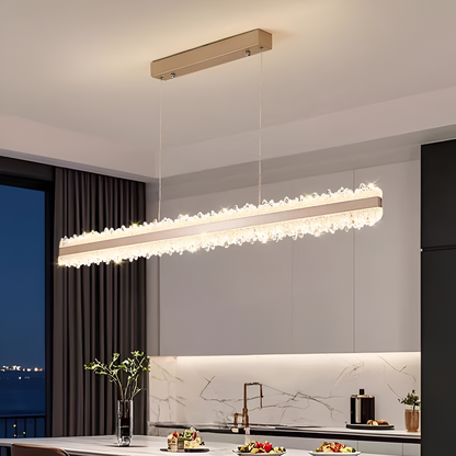 Závesný LED luster s diaľkovým ovládaním NIVALIS 56W, dĺžka 120cm, studené/teplé/neutrálne svetlo, stmievateľné, výškovo nastaviteľné, zlaté