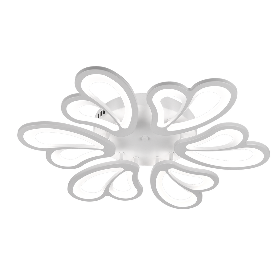 LED túžba s diaľkovým ovládaním kvetu, 72 W, 6 okvetných lístkov, studené/horúce/neutrálne svetlo, nestabilné, biele