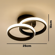 LED luster VERTEX CIRCULA 22W, 2 kruhy, kovové rámy, studené/teplé/neutrálne svetlo, čierny