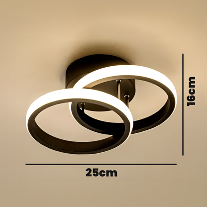 LED luster VERTEX CIRCULA 22W, 2 kruhy, kovové rámy, studené/teplé/neutrálne svetlo, čierny