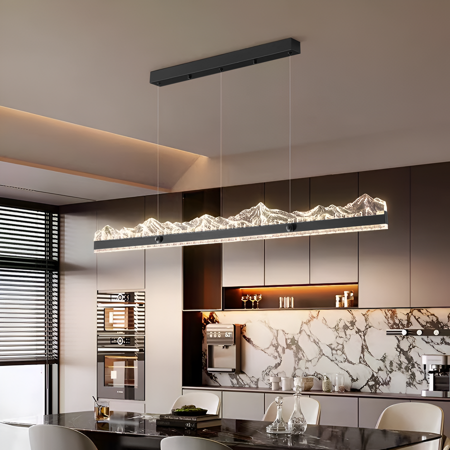 Závesný LED luster s diaľkovým ovládaním MARISTELLA 36W, Studené/Teplé/Neutrálne svetlo, Stmievateľné, Nastaviteľná výška, Čierny