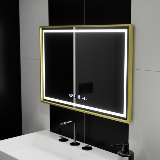 Zrkadlo LED obdĺžnikový 120x80cm Specchio Motionglow Marcello Clock Defrition System & Smoteble Therometer