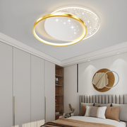 LED túžba s diaľkovým ovládaním Lunaro Lucenta, 110 W, 2 kruhov, studené/horúce/neutrálne svetlo, nestabilné, zlaté