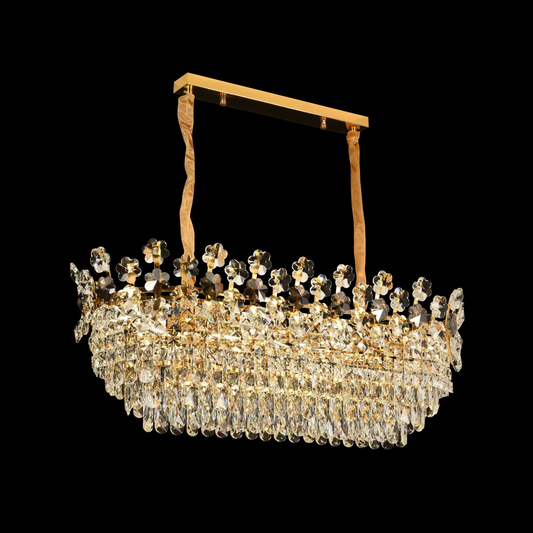 Lustrový krištáľový Windsor elegancia 6x E14, priemer 49 cm, lesklé zlato, nastaviteľná výška