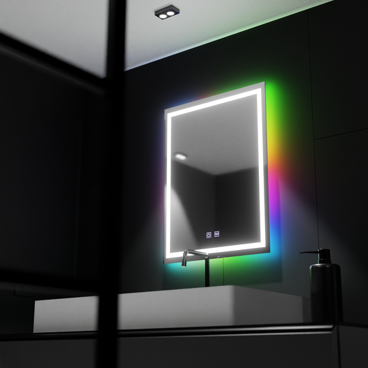 Zrkadlové LED obdĺžnikový 60 cm spektrum dotyk RGB Systém deaktivovania