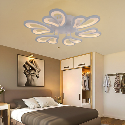 LED túžba s diaľkovým ovládaním kvetu, 72 W, 6 okvetných lístkov, studené/horúce/neutrálne svetlo, nestabilné, biele
